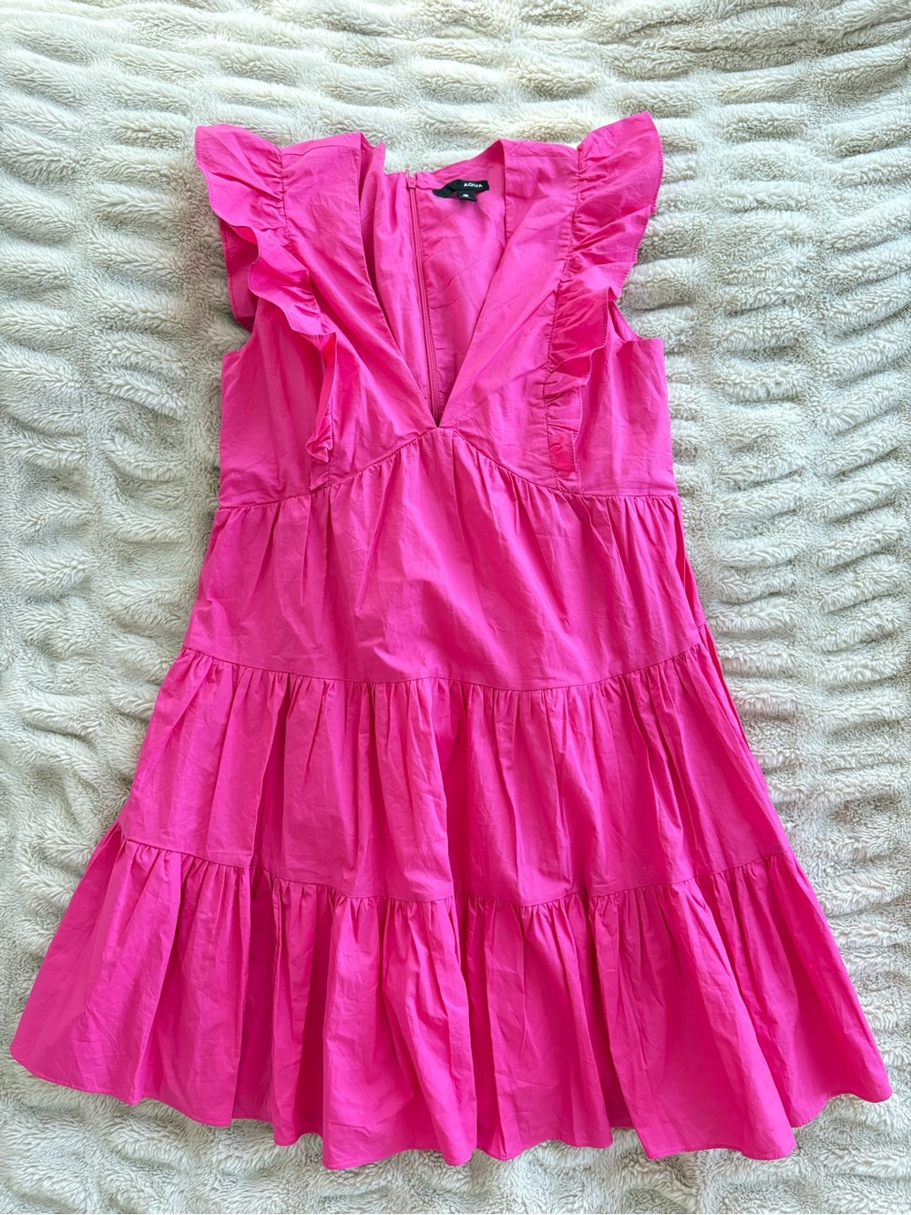 Aqua Hot Pink Ruffle Dress